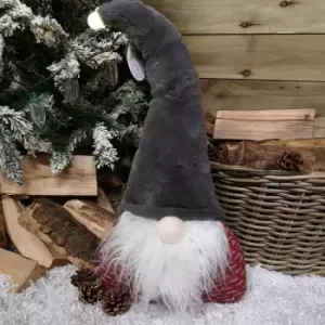 Image of 60cm Festive Christmas Light Up Lit Gonk with Grey Hat and Red Body