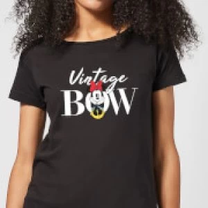 Image of Disney Minnie Mouse Vintage Bow Womens T-Shirt - Black
