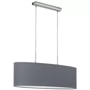 image of Eglo Pasteri - 2 Light Ceiling Pendant Bar Satin Nickel, E27