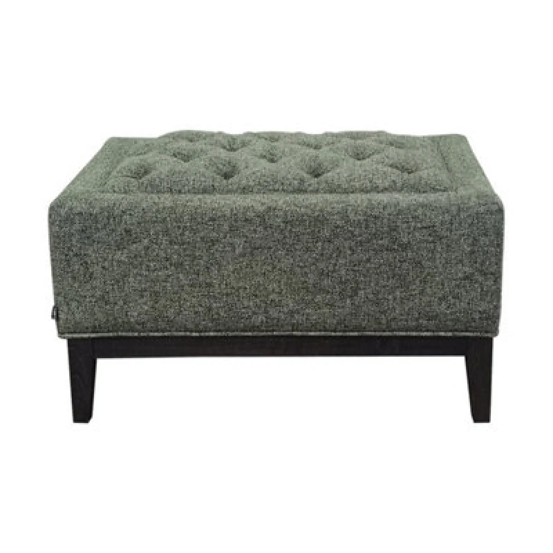 Image of Buttercup Farm Theodore Buttoned Stool - Wood/foam/poly/metal - L61 X W81 X H48cm - Forest Green