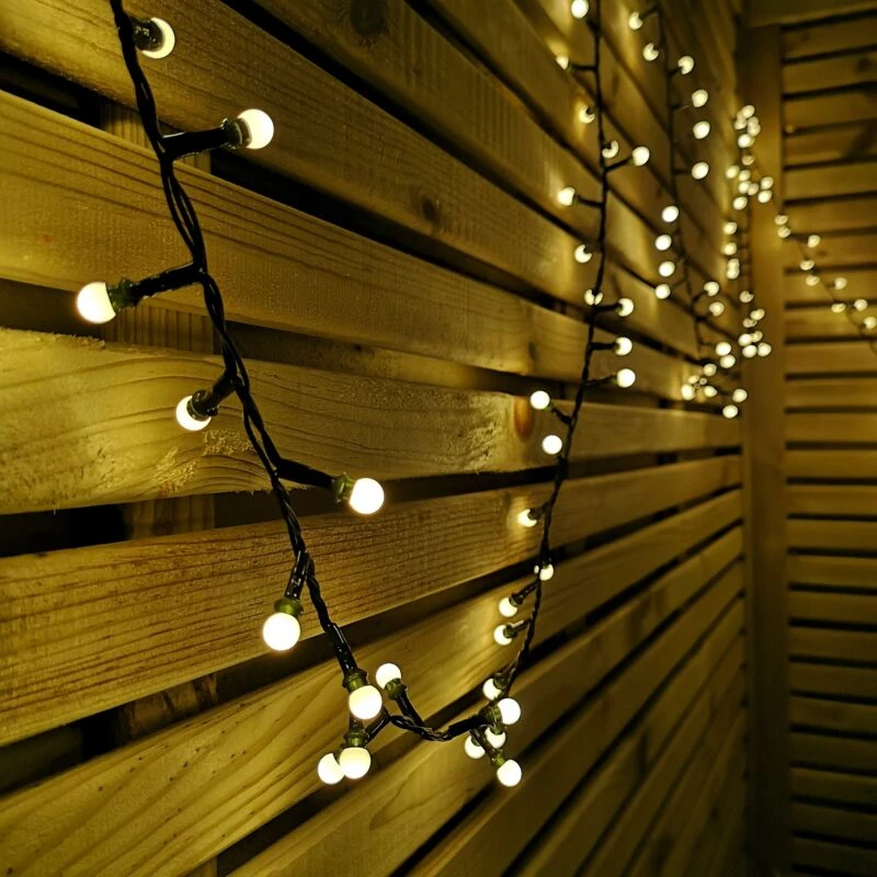 Image of 7.5m 300 LED Frosted Berry Warm White String Lights Garden Christmas Lights with Timer