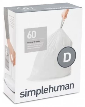 simplehuman Bin Liner Code D 3 x 20 Pack 60 Liners