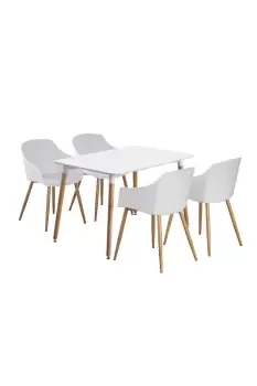 image of 'Eden Halo' Dining Set with a Table and Set of 4 Chairs