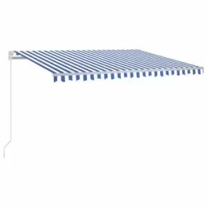 Image of Vidaxl Manual Retractable Awning 400X350 Cm Blue And White
