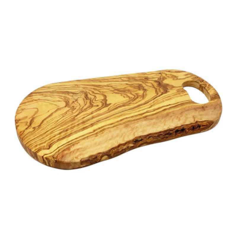 Image of Verano Spanish Ceramics Olive Wood Natural Grained Rustic Kitchen Dining Chopping Board w/ Inverted Handle (L) 40cm Natural unisex