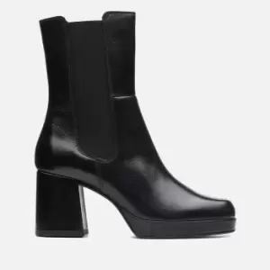 Image of Clarks Womens Pique Up Leather Chelsea Boots - UK 8