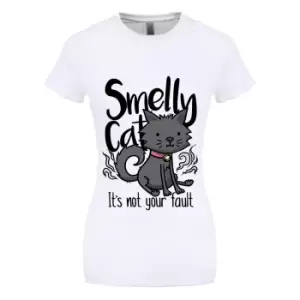 Image of Grindstore Womens/Ladies Smelly Cat T-Shirt (XL) (White)