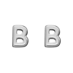 image of Sterling Silver Alphabet Letter B Stud Earrings