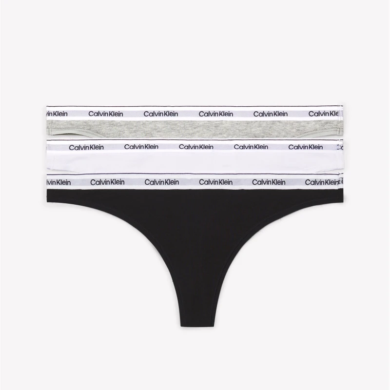 Image of Calvin Klein Modern Three-Pack Logo Stretch-Jersey Thongs - M Multi Underwear and Nightwear female 000QD5209EMPI M