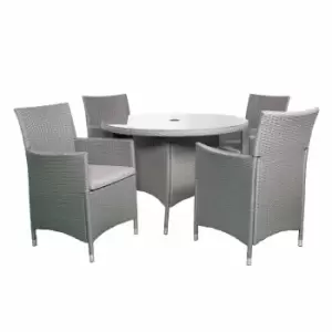 image of Royalcraft Cannes 4 Seater Round Dining Set - Slate Grey