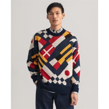 image of Gant Multi Flag Crew Sweater - Multi