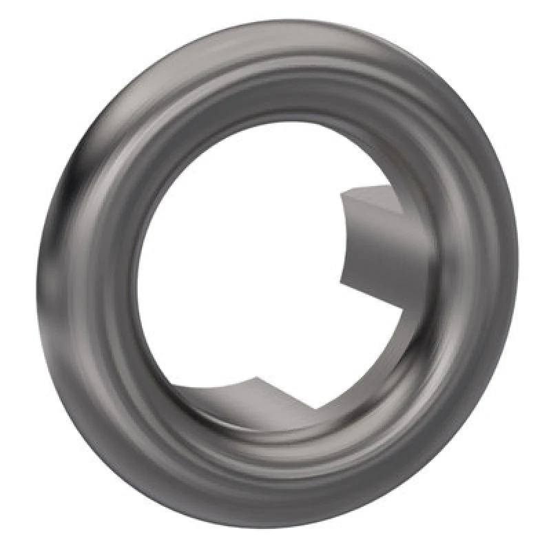 Image of Balterley Modern Round Basin Overflow Cover Brushed Pewter 18.5mm Silver