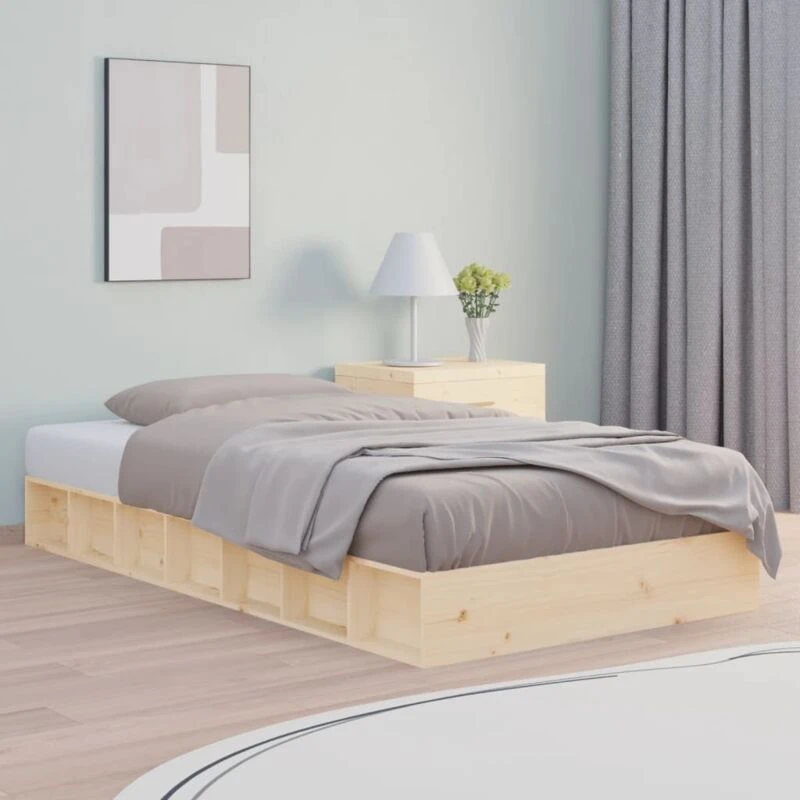Image of VIDAXL Vidaxl - Bed Frame without Mattress 90x190cm Single Single Solid Wood 8720287135890