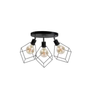 image of Ruben Ceiling Spotlight Clusters Black, 32cm, 3x E27