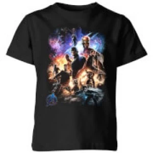 Image of Avengers Endgame Character Montage Kids T-Shirt - Black - 11-12 Years