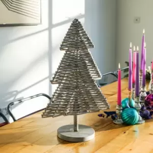 60cm Rattan Christmas Tree White