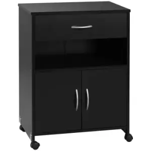 image of Vinsetto Mobile Printer Stand With Storage Shelf Universal Wheels Black