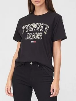 Image of Tommy Jeans Collegiate Floral T-Shirt - Black