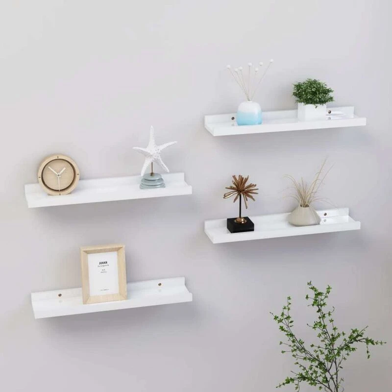 Image of VIDAXL Vidaxl - Wall Shelves 4 pcs High Gloss White 40x9x3cm 8720286417546