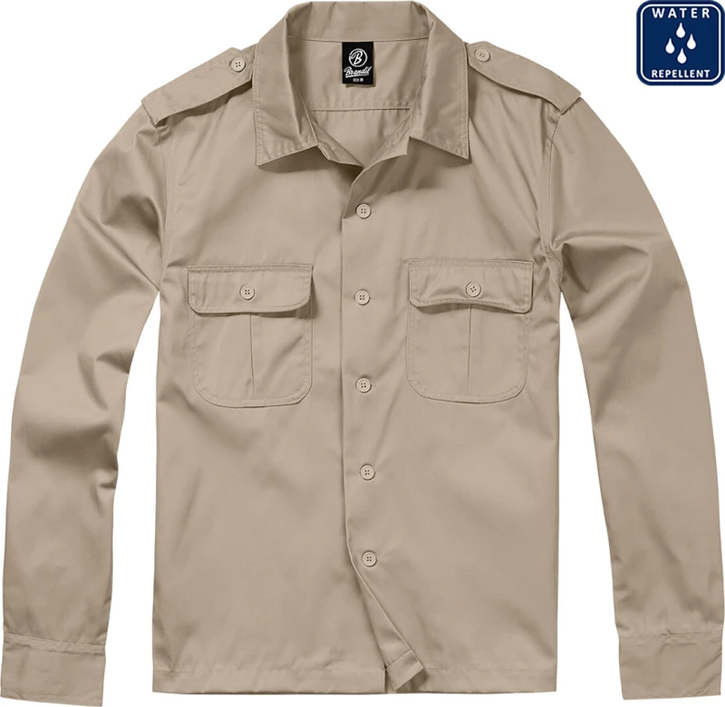 Image of Brandit US longsleeve Shirt, beige, Size S for Men