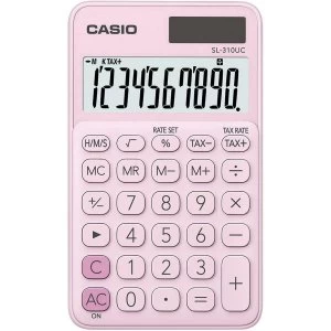 image of Casio My Style 10 Digit Handheld Calculator - Pink