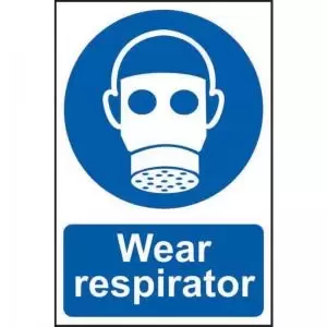 Image of ‘Wear Respirator’ Sign; Self-Adhesive Semi-Rigid