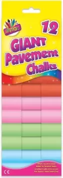 image of 12 Giant Pavement Chalks Assorted Pack of 1