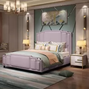 Image of Envisage Trade - Elixa Upholstered Beds - Plush Velvet, Double Size Frame, Pink - Pink