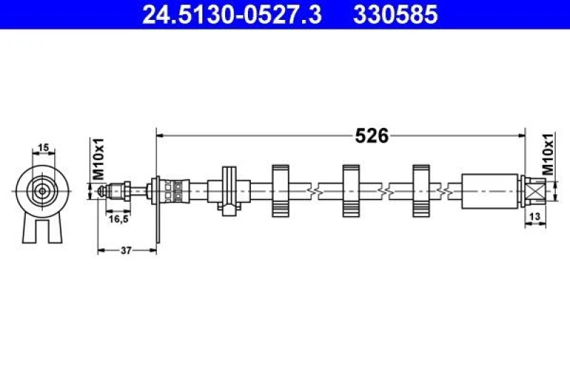 Image of ATE 24.5130-0527.3 Brake Hose Brake Hose (83)