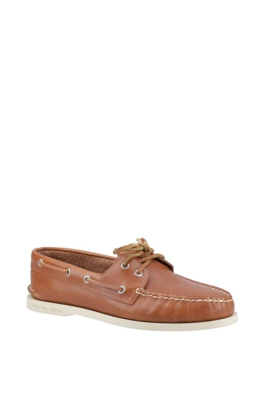 Image of Sperry Men Authentic 2 Eye Boat Shoe in Tan Size: 8 Tan 8 Male 627756016811