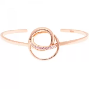 Ladies Karen Millen Rose Gold Plated Crystal Ribbon Cuff