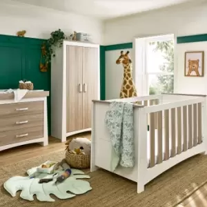 image of Cuddleco Ada 3 Piece Nursery Furniture Set - White & Ash