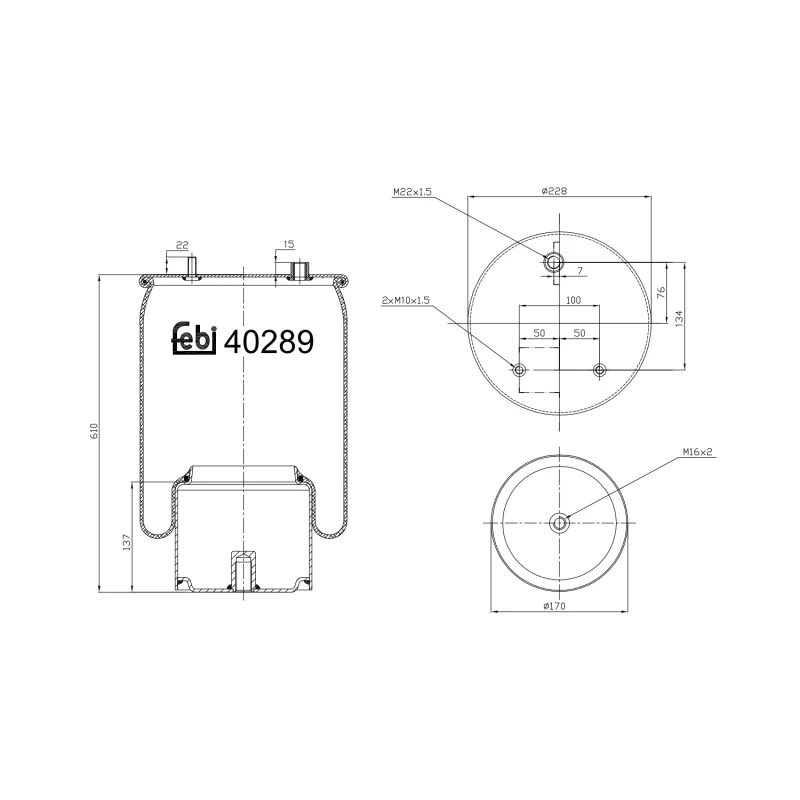 Image of FEBI BILSTEIN 40289 Boot, air suspension Rear Axle Right Boot,air suspension (324)