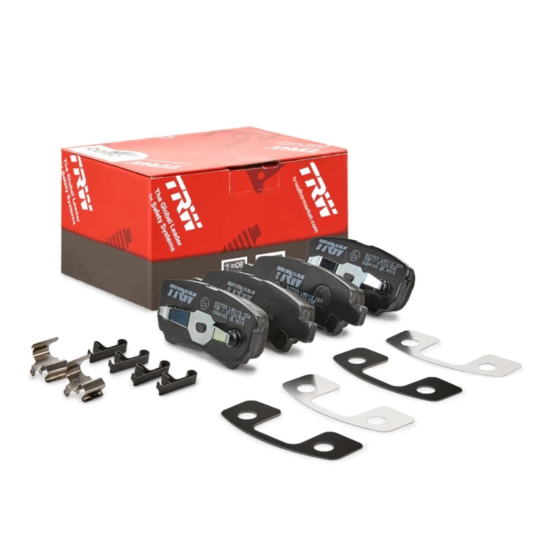 Image of TRW GDB4143 Brake pad set not prepared for wear warning indicator, with accessories Brake Pad Set,disc brake (402)