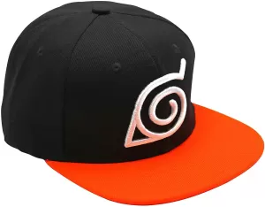 Image of Naruto Shippuden - Konoha Snapback Cap - Black & Orange