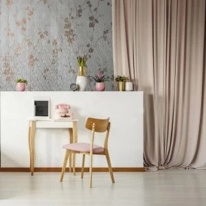 image of Sublime Rose Theia Metallic Floral Wallpaper - One size - grey