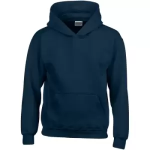 Image of Gildan Heavy Blend Childrens Unisex Hooded Sweatshirt Top / Hoodie (L) (Navy)