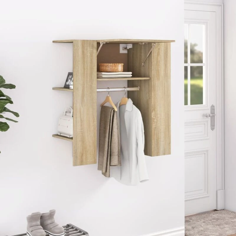 Image of Vidaxl Hallway Cabinet Sonoma Oak 97.5X37X99cm Engineered Wood, Brown 808768