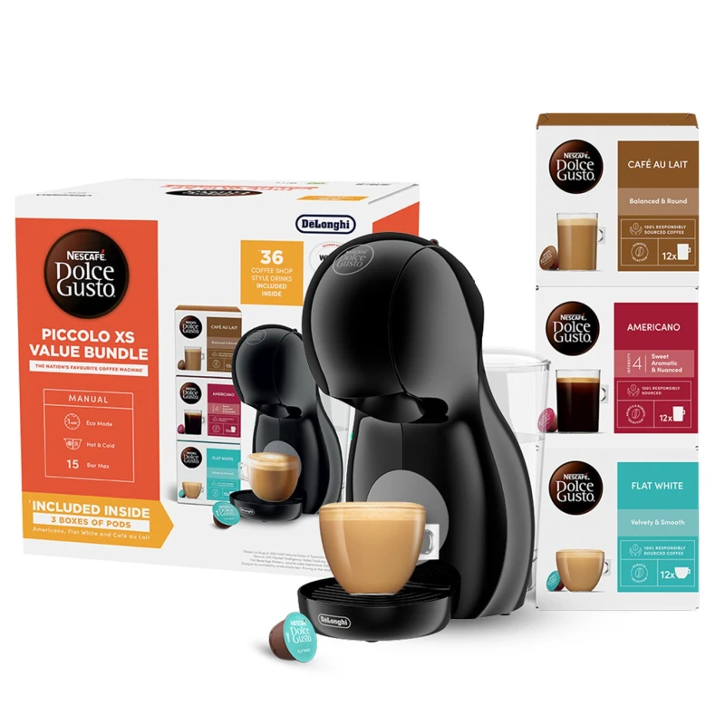 Image of DeLonghi Dolce Gusto by De'Longh Piccolo XS Value Bundle Pod Coffee Machine
