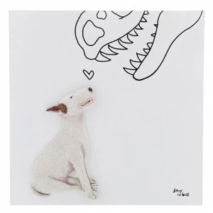 Image of Dino Love (Jimmy the Bull) Dog Wall Art