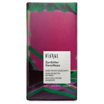 Image of Dark Whole Hazelnut Chocolate - 100g x 10 - 93559 - Vivani