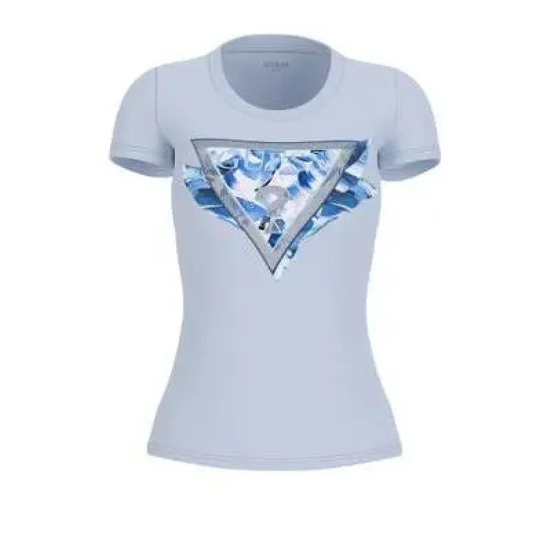 Image of Guess Womens feather t-shirt Guess Bleu Female S