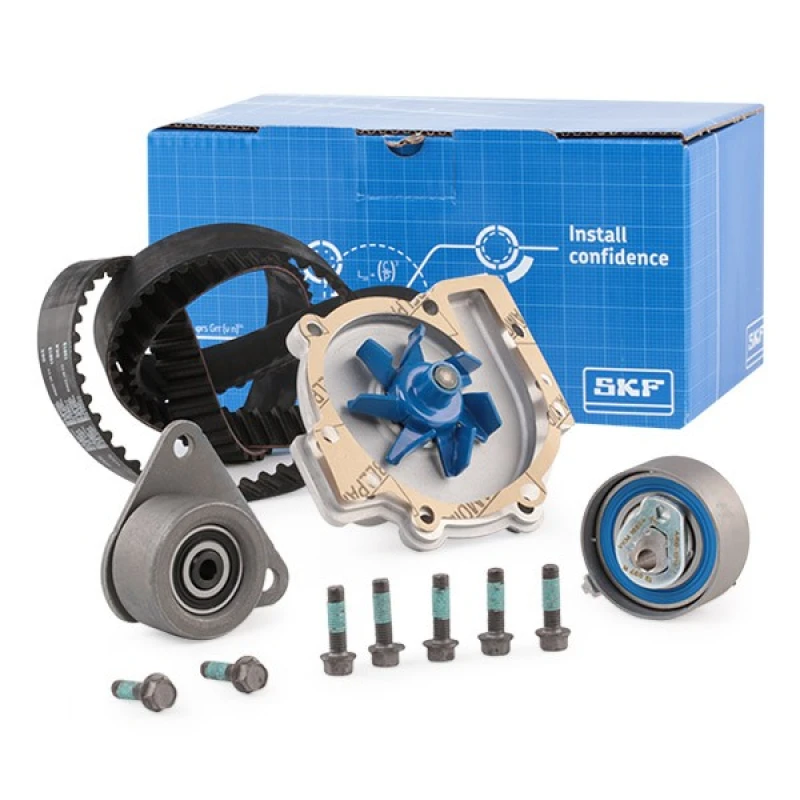 Image of SKF VKMC 06605 Water Pump + Timing Belt Kit with gaskets/seals, Number of Teeth: 138 Water Pump & Timing Belt Kit (3096)
