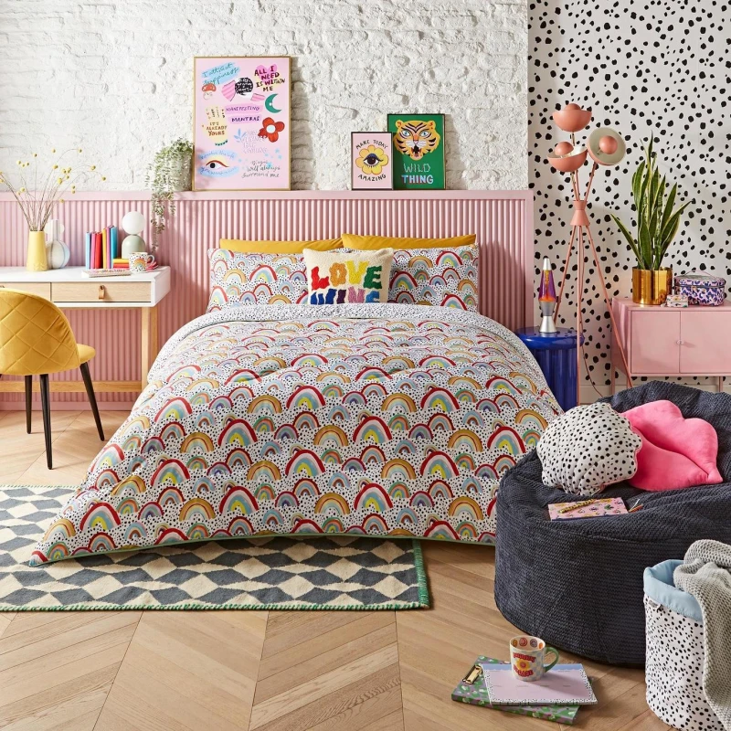 Image of Night Lark Night Lark Seasonal Rainbow 10.5 Tog Duvet Set - Double