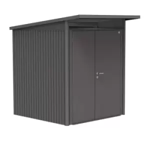 image of Biohort AvantGarde Metal Double Door Garden Shed 5ft9 x 7ft2 A1- Metallic Dark Grey