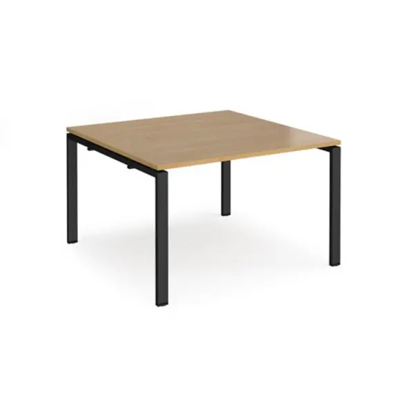 Image of Adapt Adapt boardroom table starter unit 1200mm x 1200mm - Black frame, oak top (Made-to-order 4 - 6 week lead time) Oak EBT1212-SB-K-O