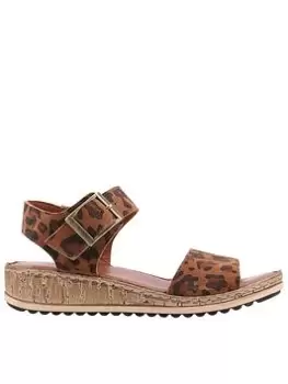 image of Hush Puppies Ellie Wedge Sandal, Leopard, Size 5, Women