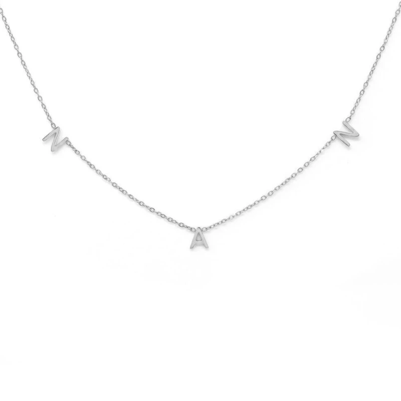 Image of Say It With Nan Necklace - Silver Silver unisex