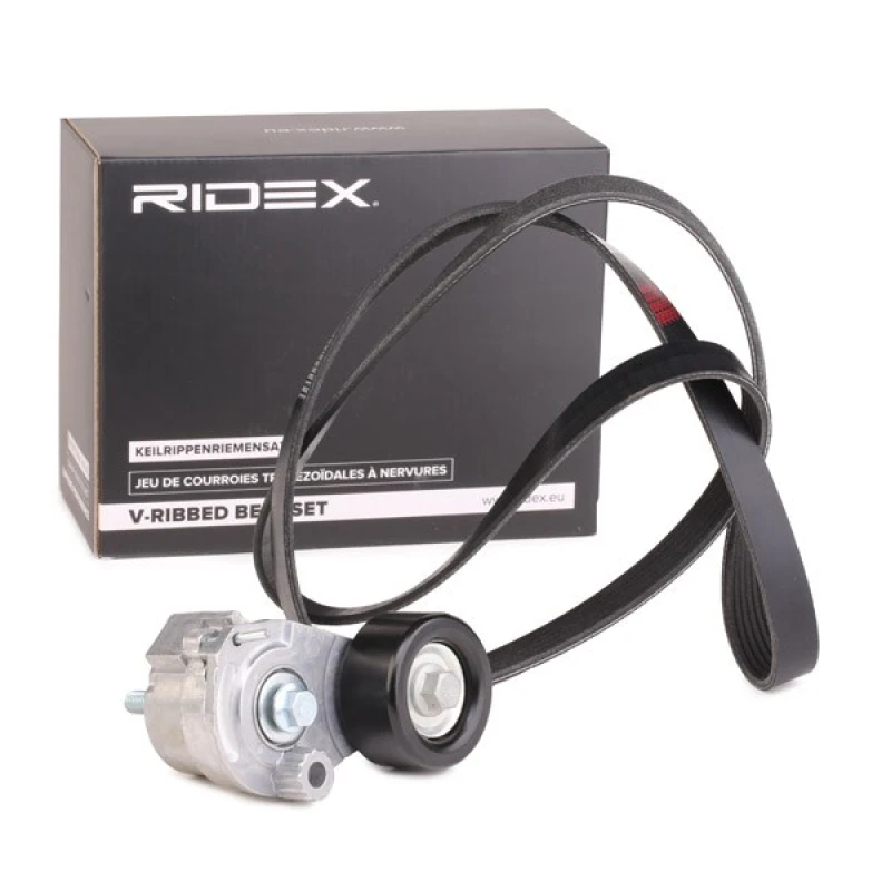 Image of RIDEX 542R0682 V-ribbed belt set Check alternator freewheel clutch & replace if necessary V-Ribbed Belt Set (542)