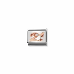 Image of Nomination Composable Classic NUMBERS Steel Zircon And 9k Jewellery